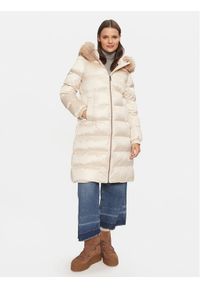 Geox Płaszcz zimowy Backsie W4628H T2843 F1723 Beżowy Regular Fit. Kolor: beżowy. Materiał: syntetyk. Sezon: zima