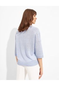 CAPPELLINI - Błękitny sweter z lnu. Kolor: niebieski. Materiał: len #4