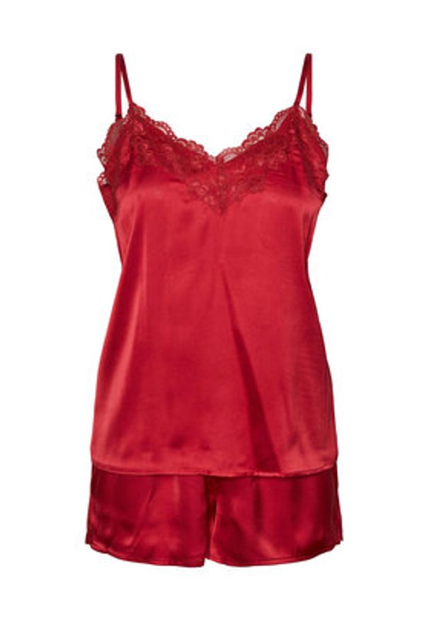 Pieces Piżama 17142952 Czerwony Regular Fit. Kolor: czerwony. Materiał: syntetyk