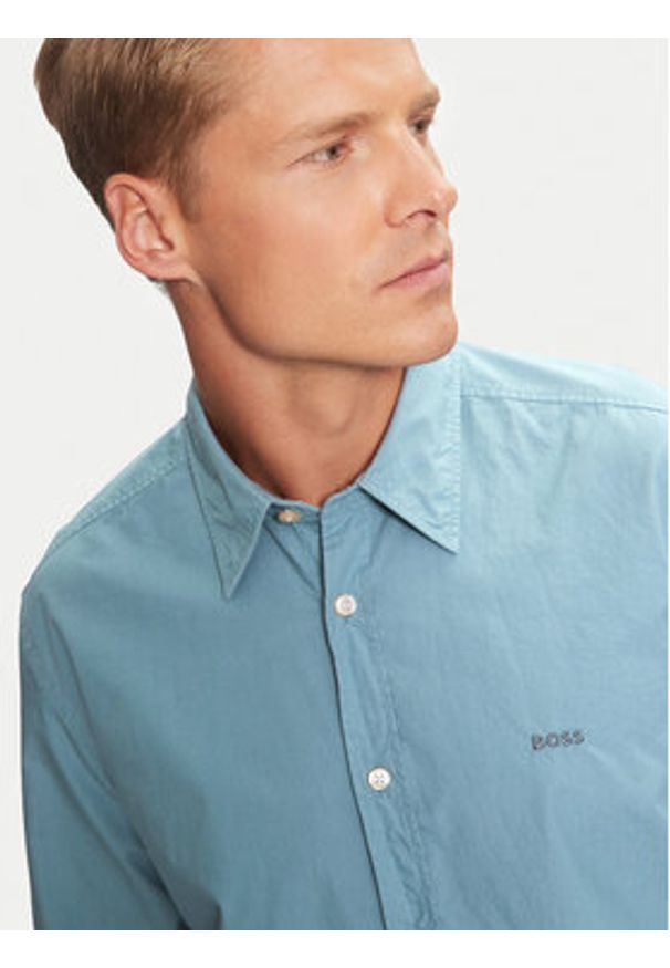 BOSS - Boss Koszula Relegant 50518304 Niebieski Regular Fit. Kolor: niebieski. Materiał: bawełna