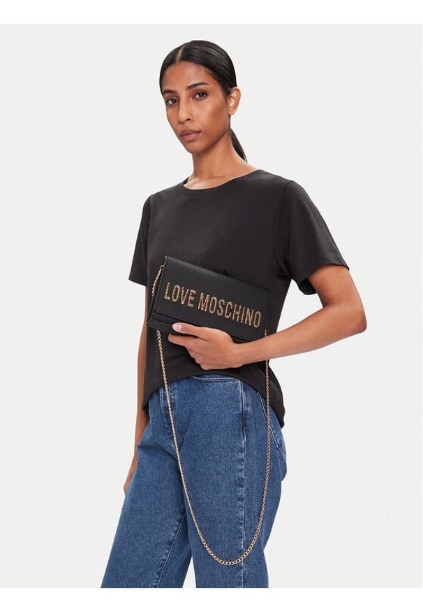 Love Moschino - LOVE MOSCHINO Torebka JC4121PP0NKD000A Czarny. Kolor: czarny. Materiał: skórzane