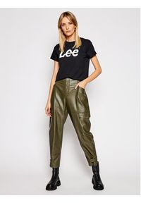 Lee T-Shirt Logo Tee L42UER01 Czarny Regular Fit. Kolor: czarny. Materiał: bawełna #5