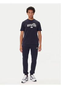 Napapijri T-Shirt S-Funes Ss NP0A88UA Granatowy Regular Fit. Kolor: niebieski. Materiał: bawełna #3