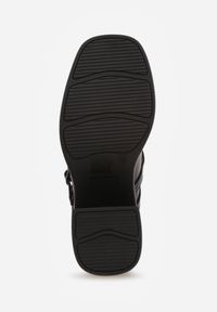 Born2be - Czarne Półbuty na Obcasie i Platformie z Paseczkami Mary Jane Aveminar. Okazja: na co dzień, na spotkanie biznesowe. Kolor: czarny. Materiał: jeans. Obcas: na obcasie. Styl: klasyczny, casual, biznesowy, elegancki. Wysokość obcasa: średni #7