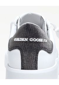 GOLDEN GOOSE - Białe snekersy Purestar z błyszczącą piętą. Kolor: biały. Materiał: guma. Szerokość cholewki: normalna. Wzór: aplikacja #5