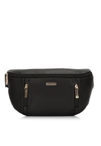 Wittchen - Damska torebka nerka z pionowymi suwakami z przodu. Kolor: czarny. Materiał: skóra ekologiczna #1