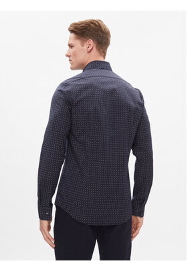 Calvin Klein Koszula K10K112298 Granatowy Slim Fit. Kolor: niebieski. Materiał: bawełna