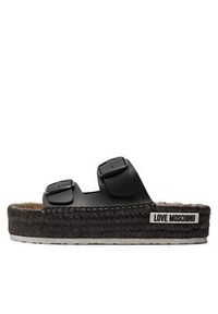 Love Moschino - LOVE MOSCHINO Espadryle JA28233G0IIAX000 Czarny. Kolor: czarny. Materiał: skóra #2