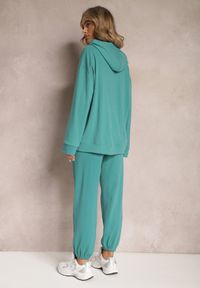 Renee - Miętowy Komplet Dresowy z Bluzą i Spodniami Deparisa. Kolor: miętowy. Materiał: dresówka #3