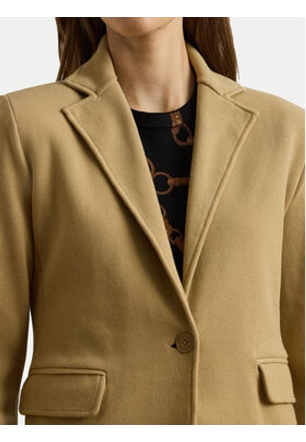 Lauren Ralph Lauren - LAUREN RALPH LAUREN Marynarka 200971364002 Beżowy Straight Fit. Kolor: beżowy. Materiał: bawełna