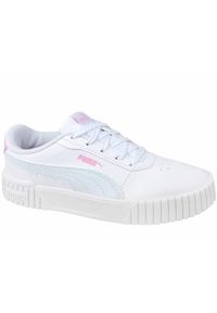 Buty do chodzenia dla dzieci Puma Carina 2.0 Ps. Kolor: biały. Materiał: materiał, syntetyk. Szerokość cholewki: normalna. Sport: turystyka piesza