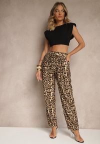 Renee - Panterkowe Spodnie ze Sznurkiem Tilarisea. Okazja: na co dzień. Styl: casual #1