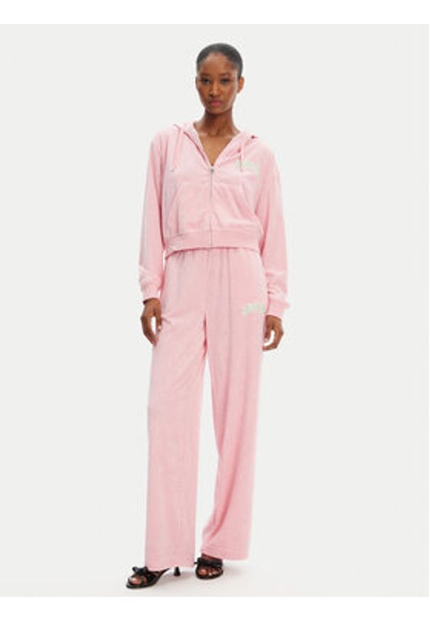 Juicy Couture Spodnie dresowe Regan JCWBJ125335 Różowy Wide Leg. Kolor: różowy. Materiał: bawełna