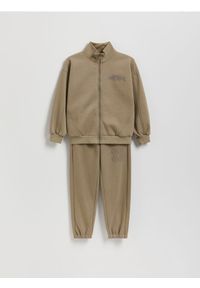Reserved - Dzianinowy komplet z bawełną - brązowy. Kolor: brązowy. Materiał: dzianina, bawełna #1