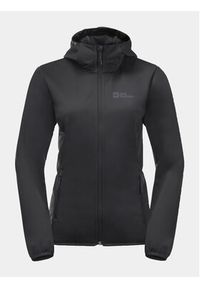 Jack Wolfskin Kurtka softshell Windhain Hoody 1307481 Czarny Regular Fit. Kolor: czarny. Materiał: syntetyk #4