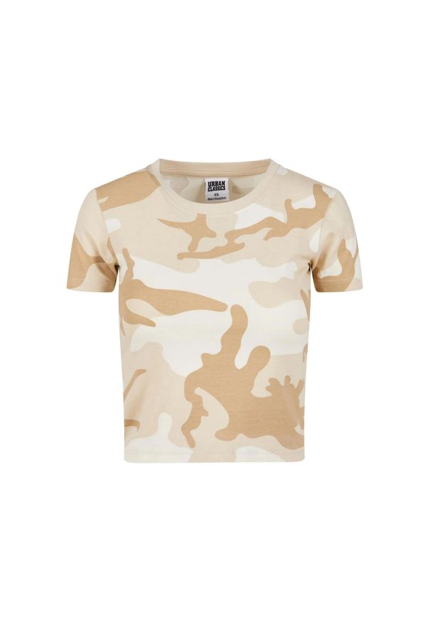 Urban Classics - T-shirt Damski Camo Cropped. Kolor: zielony, wielokolorowy, brązowy
