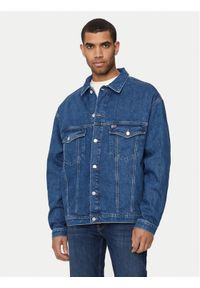 Tommy Jeans Kurtka jeansowa Aiden DM0DM19366 Niebieski Oversize. Kolor: niebieski. Materiał: bawełna
