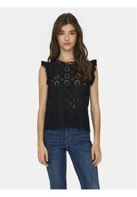 JDY Bluzka Vola 15312383 Czarny Regular Fit. Kolor: czarny. Materiał: bawełna