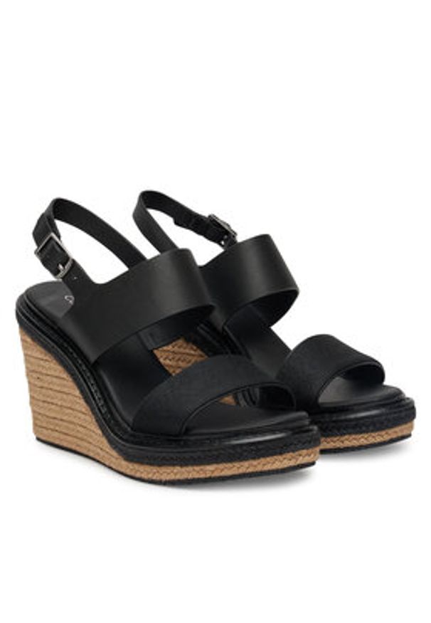 Calvin Klein Espadryle Wedge Sandal 70 - Jacq HW0HW02386 Czarny. Kolor: czarny. Materiał: materiał