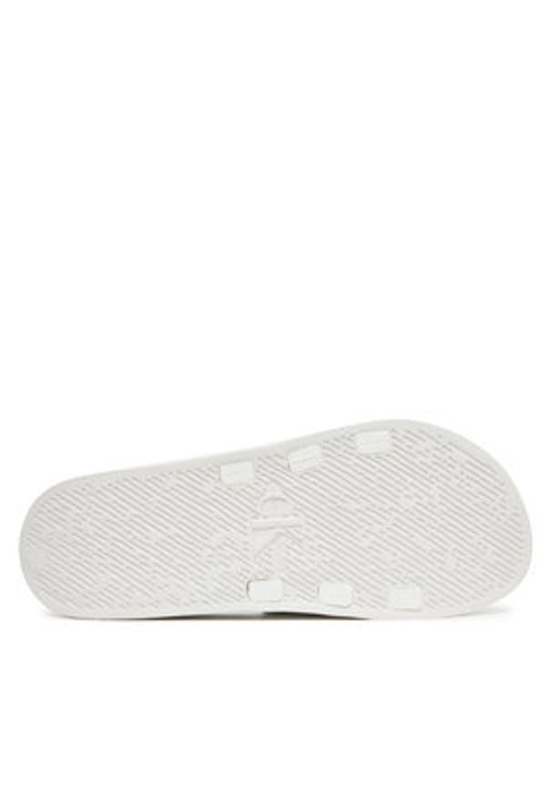 Calvin Klein Jeans Klapki Slide Rubber Neoprene Monologo YM0YM00361 Biały. Kolor: biały