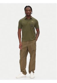 Aeronautica Militare Polo 251PO1853P191 Khaki Regular Fit. Typ kołnierza: polo. Kolor: brązowy. Materiał: bawełna