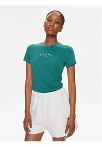 Tommy Jeans T-Shirt Essential Logo DW0DW18140 Zielony Slim Fit. Kolor: zielony. Materiał: bawełna, syntetyk #1