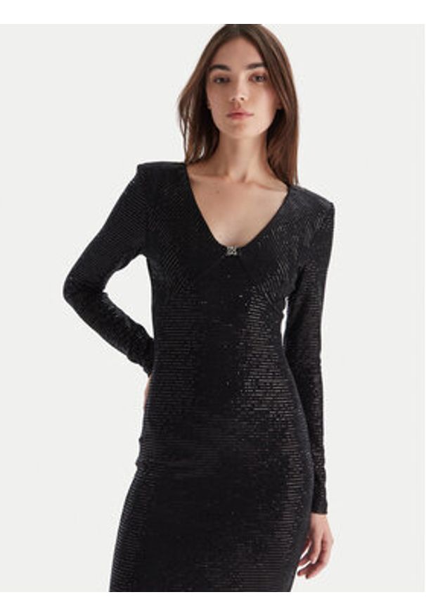 Hugo - HUGO Sukienka wieczorowa Nammery 50546245 Czarny Slim Fit. Kolor: czarny. Materiał: syntetyk. Styl: wizytowy