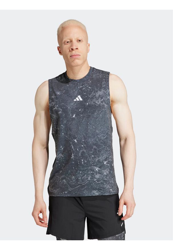 Adidas - adidas Koszulka techniczna Power Workout IK9684 Szary Regular Fit. Kolor: szary. Materiał: syntetyk