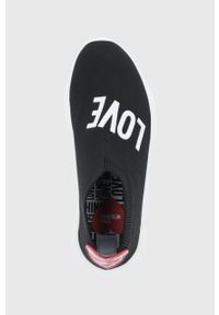 Love Moschino buty kolor czarny na płaskim obcasie. Nosek buta: okrągły. Kolor: czarny. Materiał: guma. Obcas: na obcasie. Wysokość obcasa: niski #3