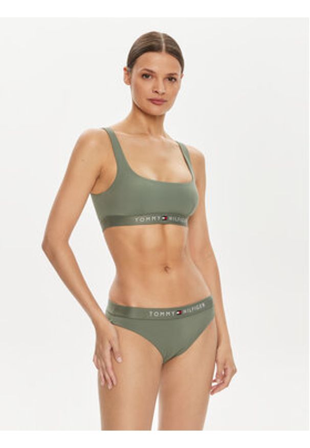 TOMMY HILFIGER - Tommy Hilfiger Góra od bikini UW0UW04108 Zielony. Kolor: zielony. Materiał: syntetyk