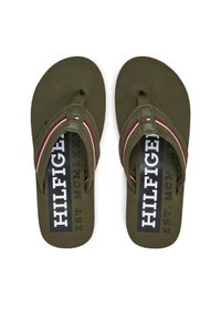TOMMY HILFIGER - Tommy Hilfiger Japonki Corporate Hilfiger Beach FM0FM05436 Czerwony. Kolor: brązowy. Materiał: materiał #1