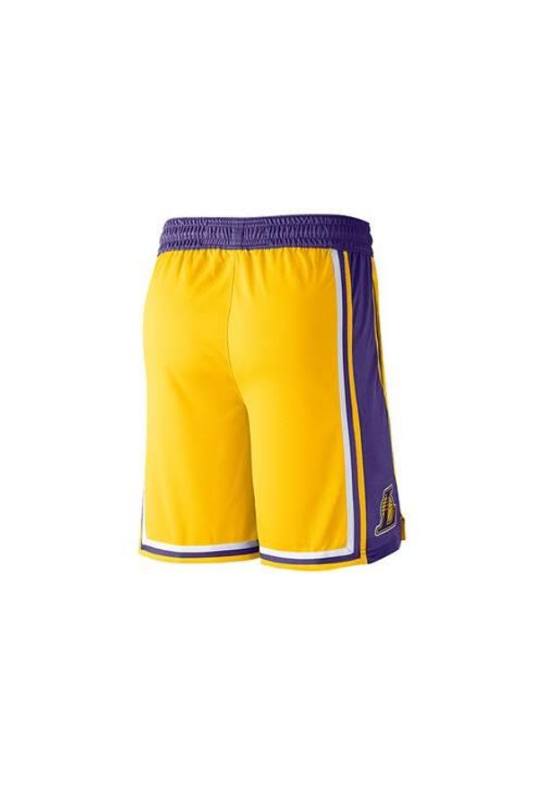 Spodnie koszykarskie męskie Nike Nba Los Angeles Lakers Swingman. Kolor: żółty. Długość: krótkie. Sport: koszykówka