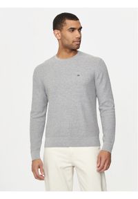 Calvin Klein Sweter K10K113031 Szary Regular Fit. Kolor: szary. Materiał: bawełna #1