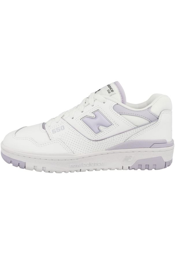 Buty do chodzenia damskie New Balance 550. Kolor: biały, wielokolorowy. Materiał: skóra, guma, tkanina, materiał. Szerokość cholewki: normalna. Sport: turystyka piesza