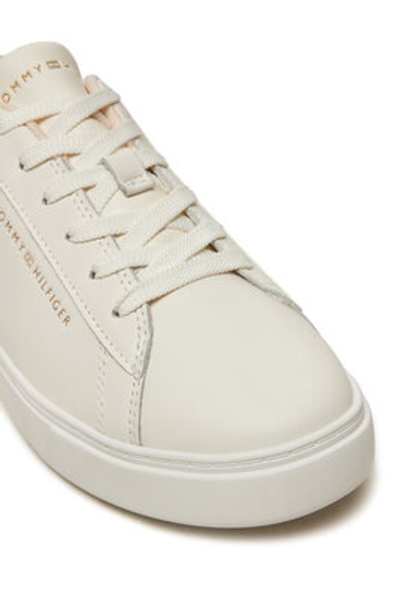 TOMMY HILFIGER - Tommy Hilfiger Sneakersy Essential Court FW0FW08320 Beżowy. Kolor: beżowy. Materiał: skóra