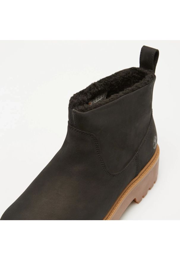 Timberland STONE STREET MID WARM LINED BOOT BLACK NUBUCK Botki damskie. Kolor: czarny. Materiał: nubuk. Styl: street