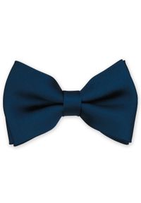 Modini - Granatowa jedwabna klasyczna mucha męska W26. Kolor: niebieski. Materiał: jedwab. Styl: klasyczny #1