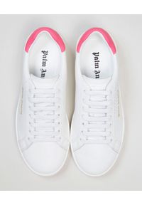 PALM ANGELS - Skórzane sneakersy z logo. Kolor: biały. Materiał: skóra. Szerokość cholewki: normalna. Wzór: aplikacja #6
