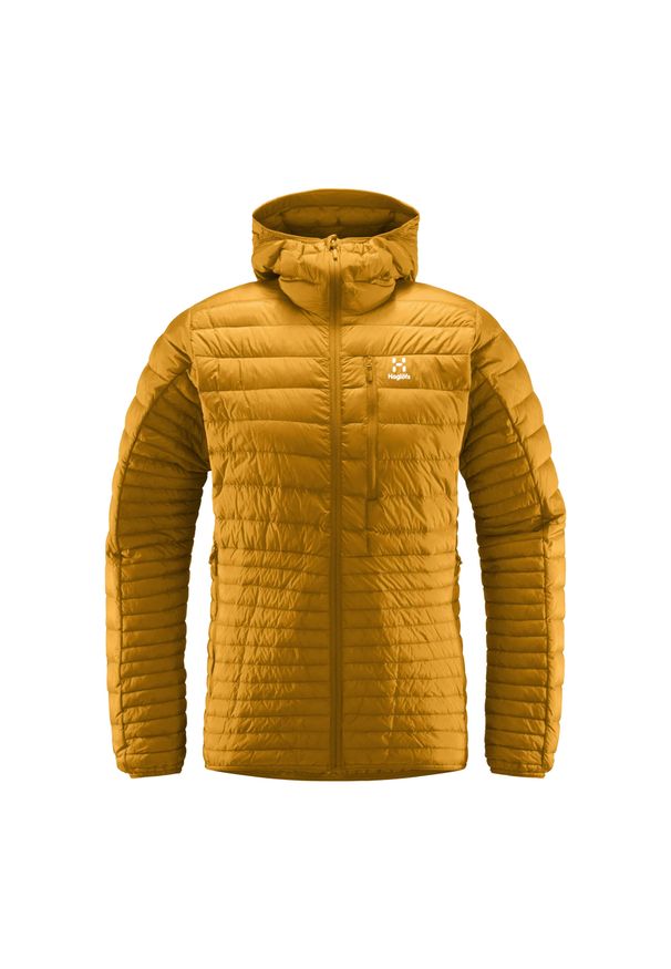 Kurtka puchowa męska Haglöfs Micro Nordic Down Hood. Kolor: żółty. Materiał: puch. Sport: turystyka piesza