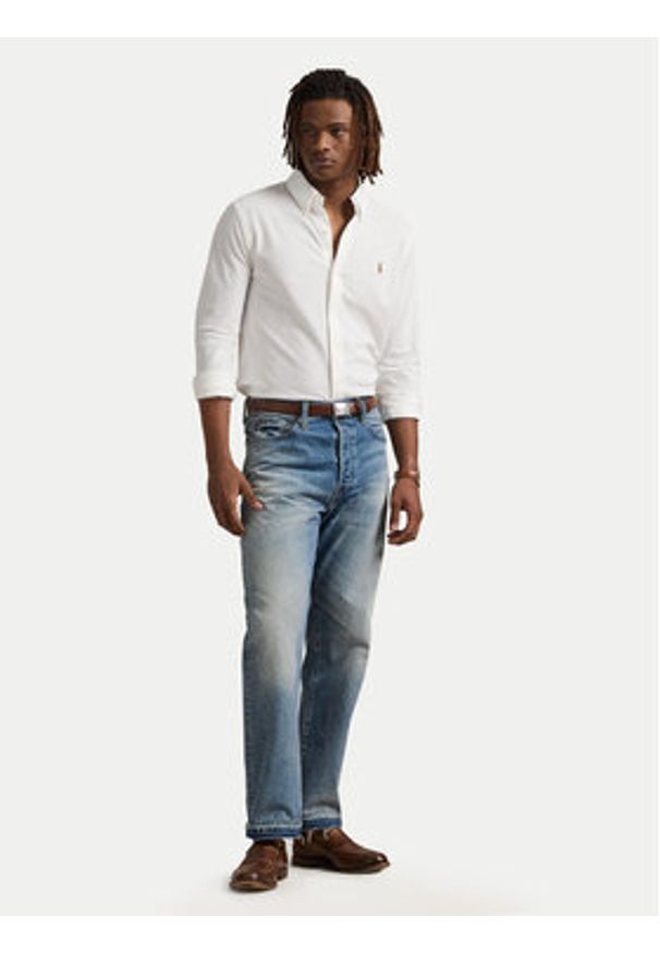 Polo Ralph Lauren Koszula 710979488003 Biały Regular Fit. Typ kołnierza: polo. Kolor: biały. Materiał: bawełna