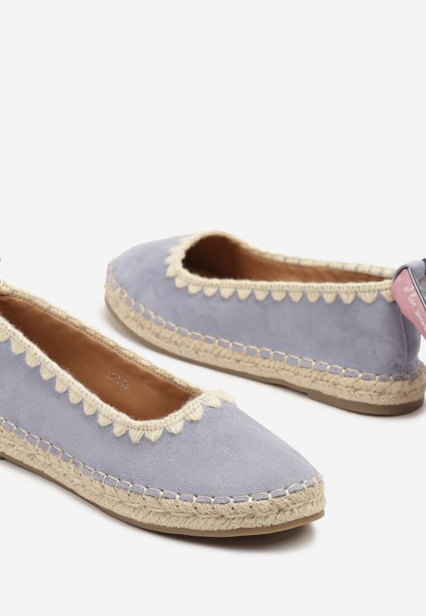 Born2be - Niebieskie Espadryle z Plecioną Podeszwą i Wiązaniem Wokół Kostki Cyntavia. Okazja: na co dzień, na spacer. Kolor: niebieski. Sezon: lato. Styl: wakacyjny, elegancki, casual