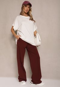 Renee - Biały T-shirt z Wiskozą o Fasonie Nietoperza Tanalitha. Okazja: na co dzień. Kolor: biały. Materiał: wiskoza. Styl: casual