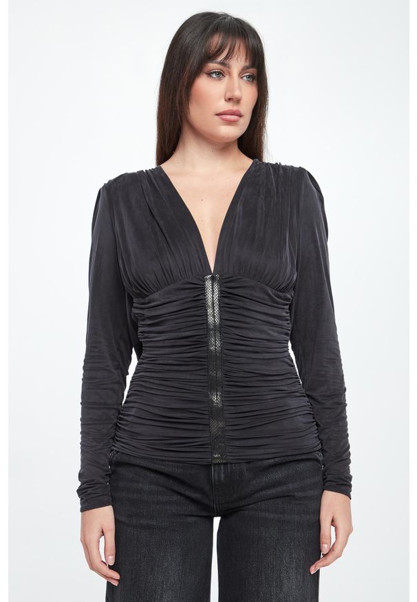 Elisabetta Franchi - Bluzka damska z marszczeniami ELISABETTA FRANCHI