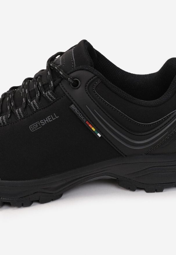 Born2be - Czarne Buty Trekkingowe Eudamene. Wysokość cholewki: przed kostkę. Nosek buta: okrągły. Zapięcie: sznurówki. Kolor: czarny. Materiał: materiał. Szerokość cholewki: normalna. Wzór: aplikacja