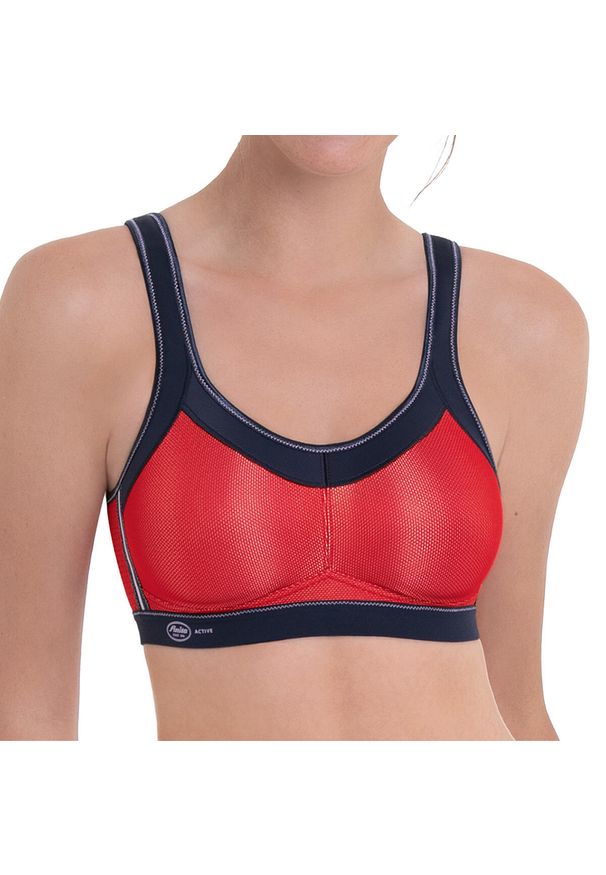 ANITA ACTIVE - Stanik do biegania Momentum z wysoki poziomem podtrzymywania. Kolor: czerwony. Materiał: poliester, poliamid, elastan. Sport: bieganie