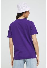 Superdry t-shirt bawełniany kolor fioletowy. Okazja: na co dzień. Kolor: fioletowy. Materiał: bawełna. Wzór: nadruk. Styl: casual #2