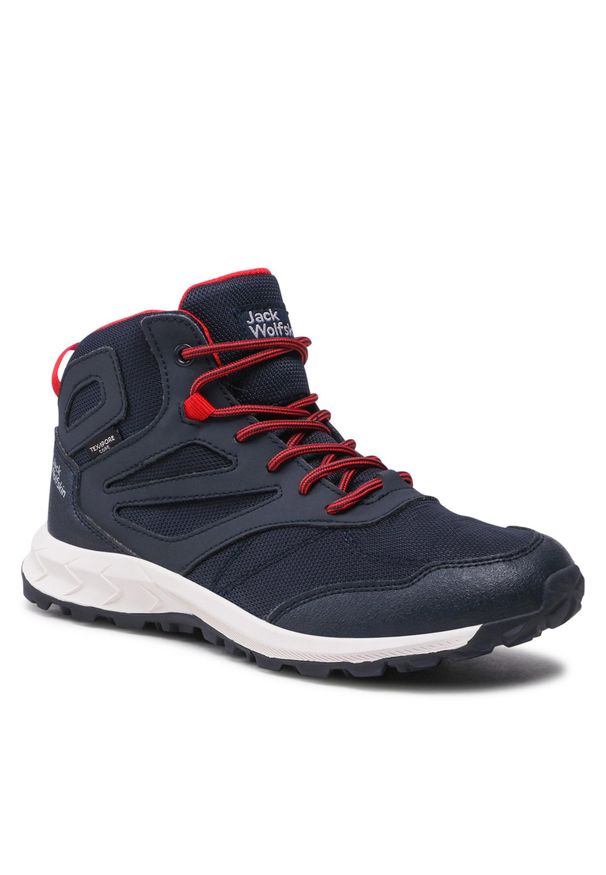 Buty Jack Wolfskin Woodland Texapore Mid K 4042152 Night Blue/Red. Kolor: niebieski. Materiał: materiał