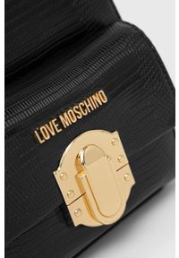 Love Moschino plecak damski kolor czarny mały gładki. Kolor: czarny. Wzór: gładki #4