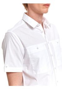 TOP SECRET - Biała koszula męska z krótkim rękawem. Kolor: biały. Materiał: tkanina, bawełna. Długość rękawa: krótki rękaw. Długość: krótkie. Styl: elegancki #5