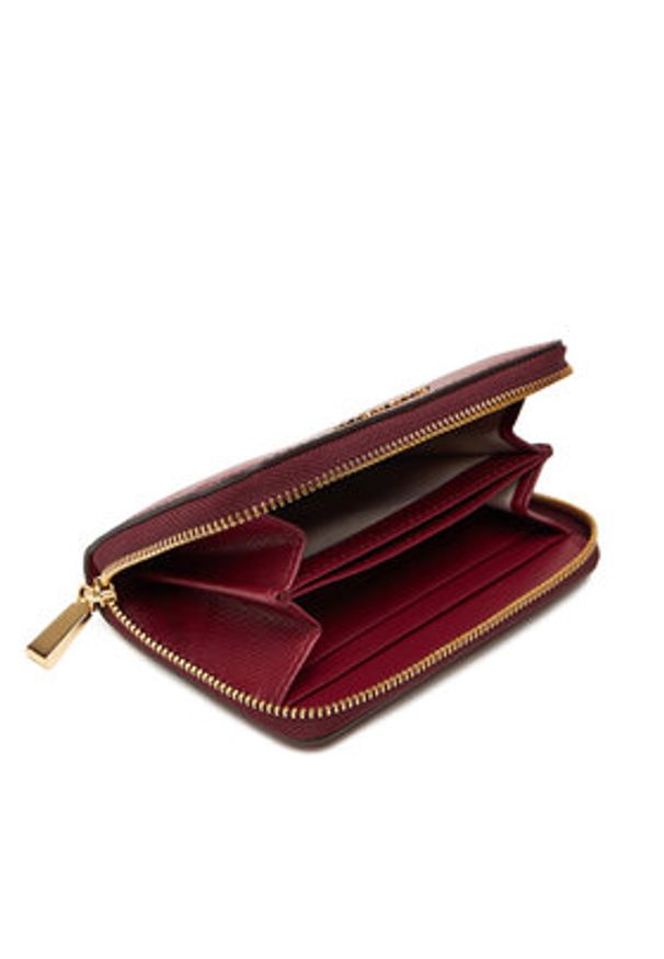 MICHAEL Michael Kors Mały Portfel Damski Jet Set Small Leather 32F4GJ6D0L Bordowy. Kolor: czerwony. Materiał: skóra